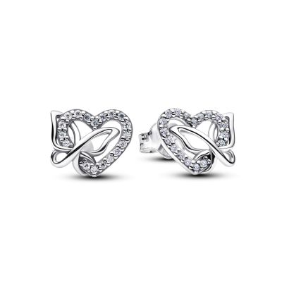 Pandora Ohrstecker Herz und Schmetterling Sterling-Silber 294476C01