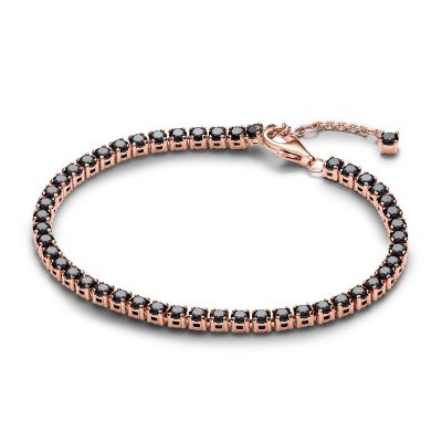 Pandora 581469C02 Tennisarmband Damen Kristalle Schwarz Roségold 16 cm