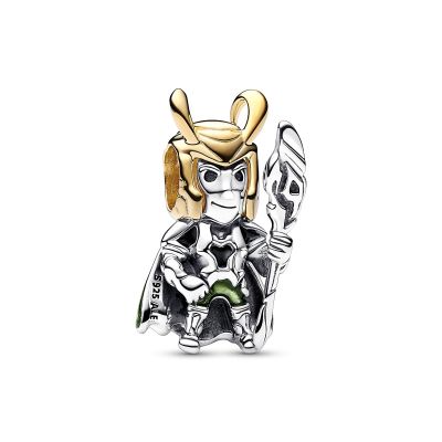 Pandora Marvel 762764C01 Charm Damen Loki Grün Sterling-Silber Vergoldet