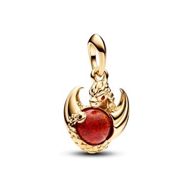 Pandora Game of Thrones 762972C01 Charm-Anhänger Drachenfeuer Rot Opal Vergoldet