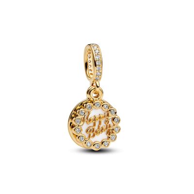 Pandora Charm-Anhänger Happy Birthday Torte Zirkon Vergoldet 763787C01