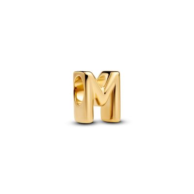 Pandora Charm Damen Buchstabe M Alphabet 14 Karat Vergoldet 763959C00