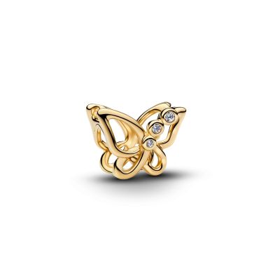 Pandora Charm Schmetterling Zirkonia 14 Karat Vergoldet 764369C01