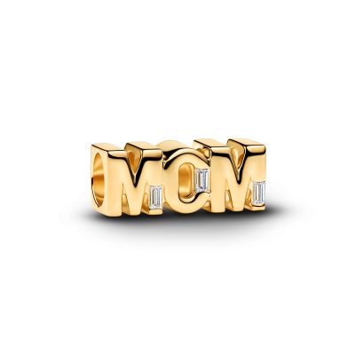Pandora Charm Damen Mom Wendbar Zirkonia 14 Karat Vergoldung 764459C01