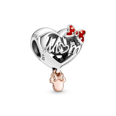 Pandora Disney 781142C01 Charm Minnie Maus Mum Herz Silber 14k Rosé Vergoldet