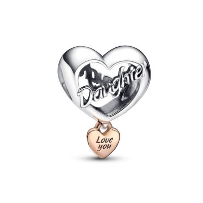 Pandora 782327C00 Charm Damen Love You Daughter Herz Silber Roségold