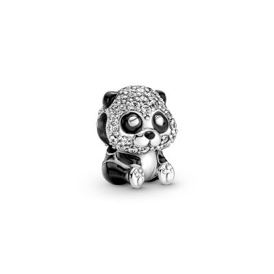 Pandora 790771C01 Charm Damen Funkelnder Süßer Panda Sterling-Silber
