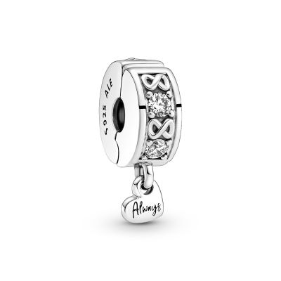 Pandora 791151C01 Clip-Charm Familie Für Immer Pavé Zirkonia Sterling-Silber