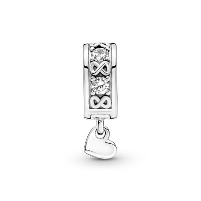 Pandora 791151C01 Clip-Charm Familie Für Immer Pavé Zirkonia Sterling-Silber