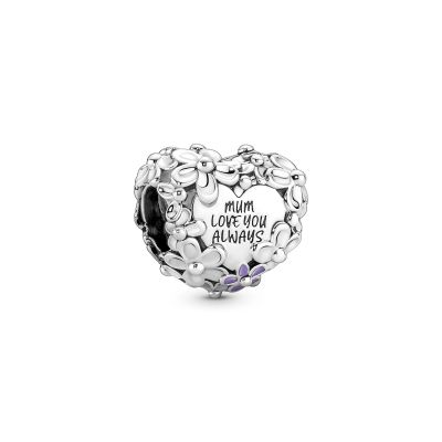 Pandora 791155C01 Charm Damen Mum Gänseblümchen Herz Sterling-Silber