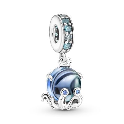 Pandora 791694C01 Charm-Anhänger Murano-Glas Süßer Oktopus Sterling-Silber