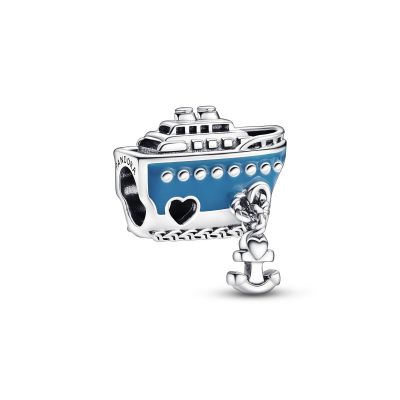 Pandora 792198C01 Charm Damen Ankerndes Kreuzfahrtschiff Blau Sterling-Silber