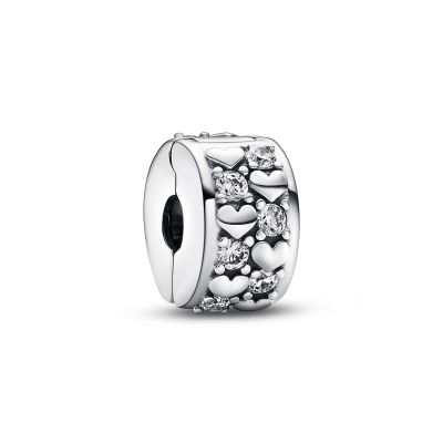 Pandora 792235C01 Charm Clip Funkelnder Unendlichkeit Herzen Sterling-Silber
