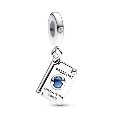 Pandora 792680C01 Charm-Anhänger Damen Aufklappbarer Reisepass Sterling-Silber