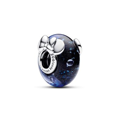 Pandora Disney 792958C01 Charm Micky Maus & Minnie Maus Blau Murano-Glas Silber