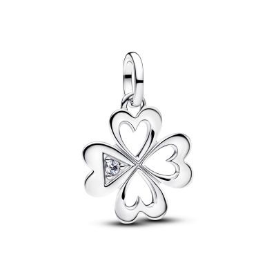 Pandora Me Medaillon-Charm Vierblättriges Kleeblatt Silber 793034C01
