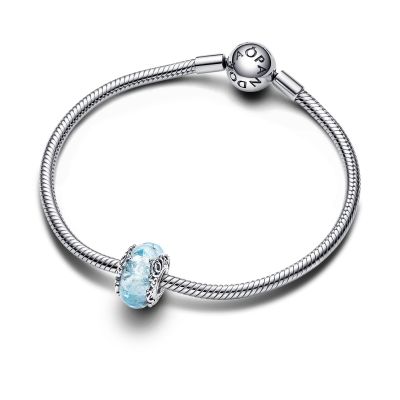 Pandora Disney 793073C00 Charm Damen Cinderella Murano-Glas Blau Silber