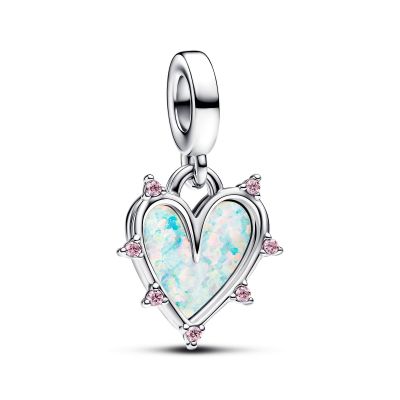 Pandora Charm-Anhänger Freundschaft Schillernder Opal Silber 793434C01