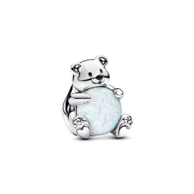 Pandora Charm Damen Eisbär Opal Sterling-Silber 793589C01