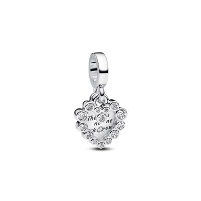 Pandora Charm-Anhänger Damen Doppeltes Herz Zirkonia Silber 793765C01