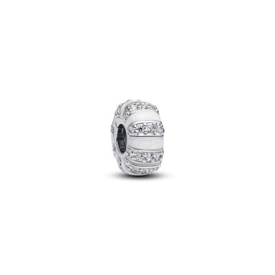 Pandora Clip Charm Damen Steine Emaille Zirkonia Silber 793785C01