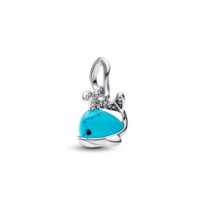 Pandora Charm-Anhänger Damen Türkisfarbener Wal Silber 793822C01