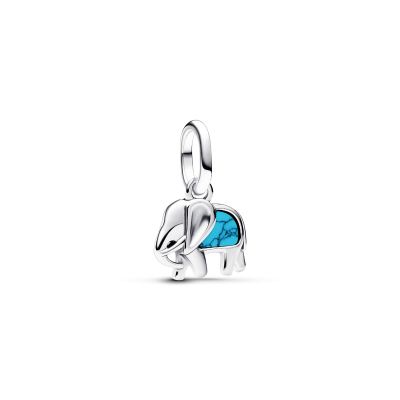 Pandora Me Mini-Charm-Anhänger Türkisfarbener Elefant Silber 793858C01