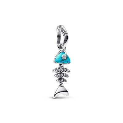 Pandora Charm-Anhänger Damen Türkisfarbene Fischgräte Silber 793894C01