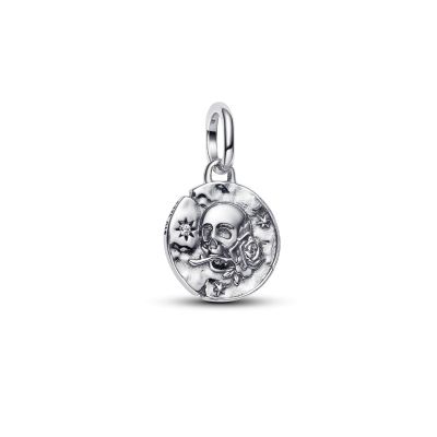Pandora Me Medaillon-Charm Totenkopf Zirkonia Silber 794089C01