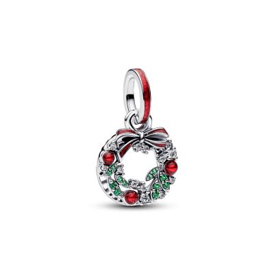 Pandora Charm-Anhänger Weihnachtskranz Kristalle Silber 794238C01