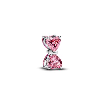 Pandora Charm Schleife Zirkonia Rosafarben Sterling-Silber 794253C01