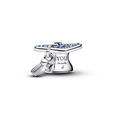 Pandora Charm Blaue Absolventenmütze 2026 Zirkonia Silber 794461C01