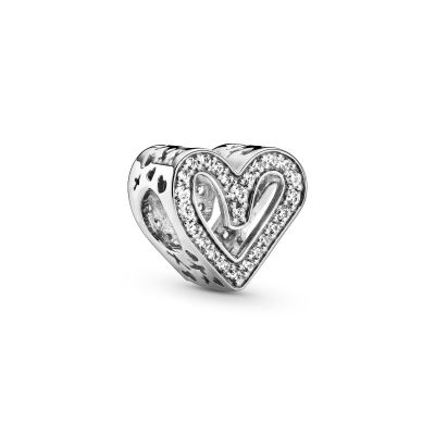 Pandora 798692C01 Charm Funkelndes Freihand-Herz Silber