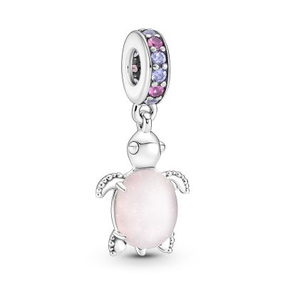 Pandora 798939C02 Charm-Anhänger Murano-Glas Rosafarbene Meeresschildkröte