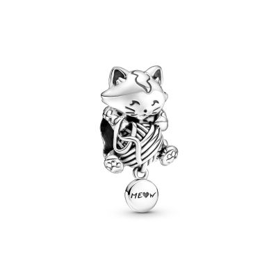 Pandora 799535C00 Charm Damen Kätzchen und Garnknäuel  Sterling-Silber