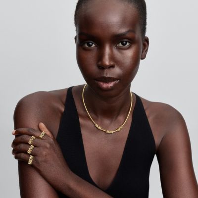 Pandora Charm Damen Mom Wendbar Zirkonia 14 Karat Vergoldung 764459C01