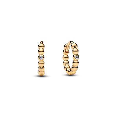 Pandora Creolen Ohrringe Huggies Zirkonia 14K Vergoldung 264823C01