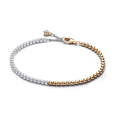 Pandora Tennisarmband Kugeln Silber 14 Karat Vergoldet 564820C01