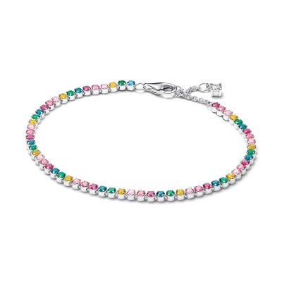 Pandora Tennisarmband Damen Regenbogen Sterling-Silber 18 cm 593927C03