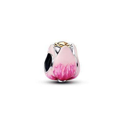 Pandora Charm Rosafarbene Tulpe Sterling-Silber 14 K Vergoldet 764352C01