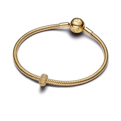 Pandora Clip-Charm Mini Strukturiert 14 Karat Vergoldet 764771C00