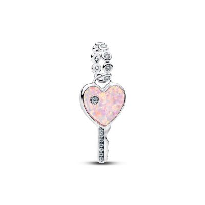 Pandora Charm-Anhänger Schillernder Rosa Schlüssel Silber 794427C01