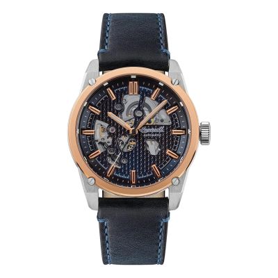 Ingersoll I01102B Herren-Uhr The Michigan Analog Automatik Leder-Armband Ø 45 mm