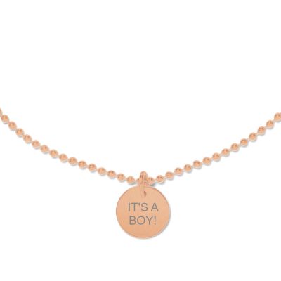 Beka & Bell 5004 Halskette-Anhänger It`s a Boy! Geburt Silber Rosé 42 cm