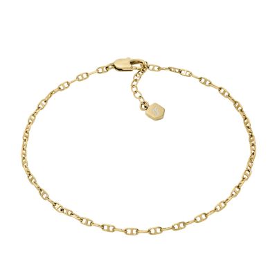 Fossil Fußkettchen Damen Heritage D-Link Metall Gold-Ton JA7279710