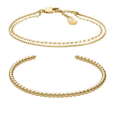 Fossil Armband-Set Damen Ellis Combo Metall Gold-Ton JA7293SET