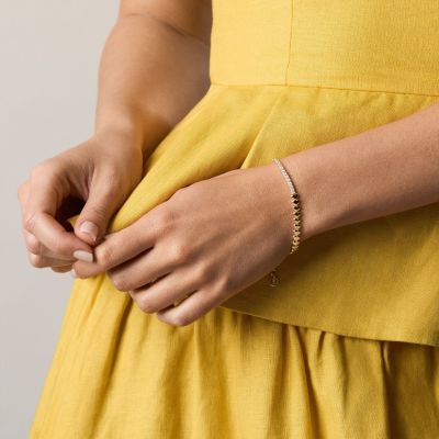 Fossil Armband Damen Sutton Love Herz Metall Gold-Ton JA7303710