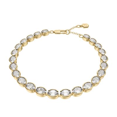 Fossil Tennisarmband Damen Ellis Pavé Glitz Metall Gold-Ton JA7343710