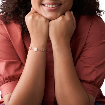 Fossil JF01739791 Armband Damen Vintage Glitz Edelstahl Roségold-Ton