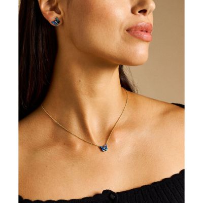 Fossil Halskette-Anhänger Butterfly Wings Edelstahl Goldton JF04812710